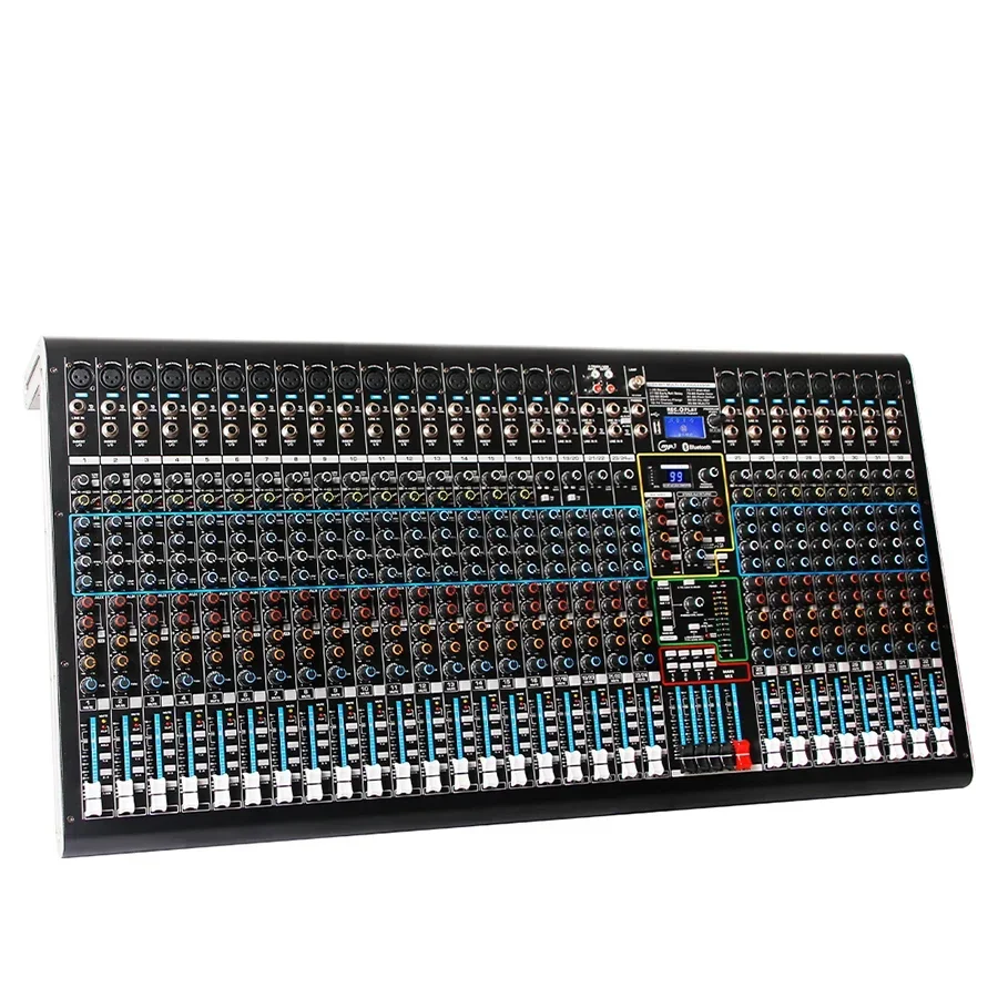 Mixer de áudio profissional integrado com 99 tipos de efeitos digitais, console de música de 32 canais