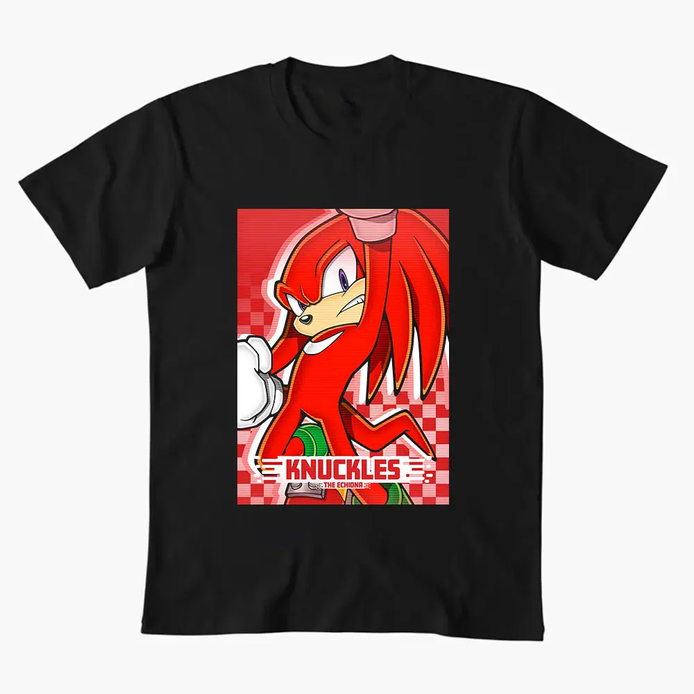

Knuckles The Echidna 0308 Sonic The Hedgehog Shadow Character Paint Graphic T-Shirt Y2K clothes Cartoon tee All size tops