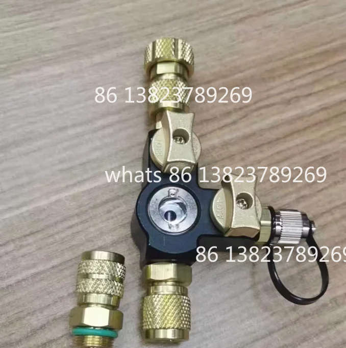 R410A R22 Valve Core Remover Installer Tool with Dual Size 1/4 & 5/16 Port for R404A R407C R134A R12 R32 HVAC visual glass
