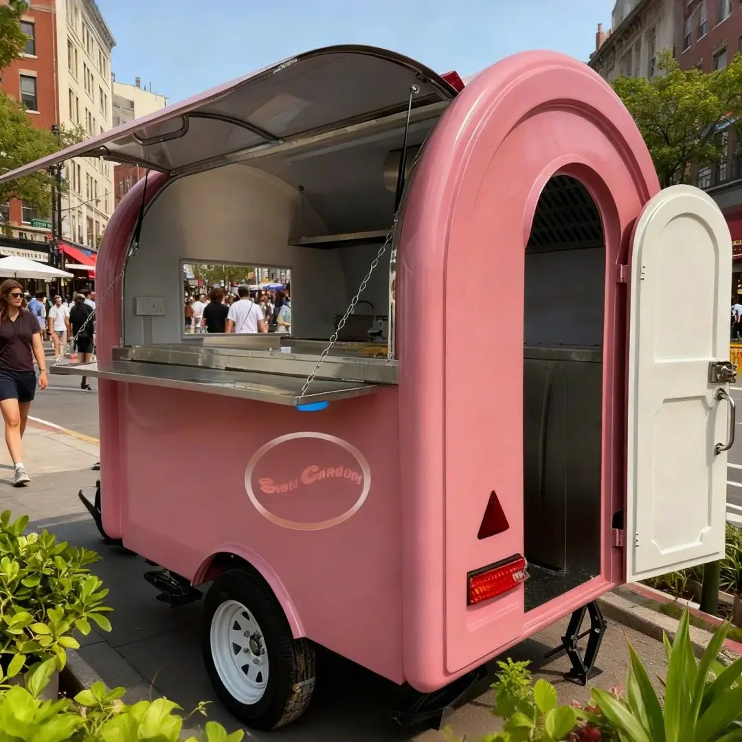 

Exquisite Compact Outdoor Food Trailer with Bright Colors Attractive Mobile Kitchen Stand for Street Food Catering