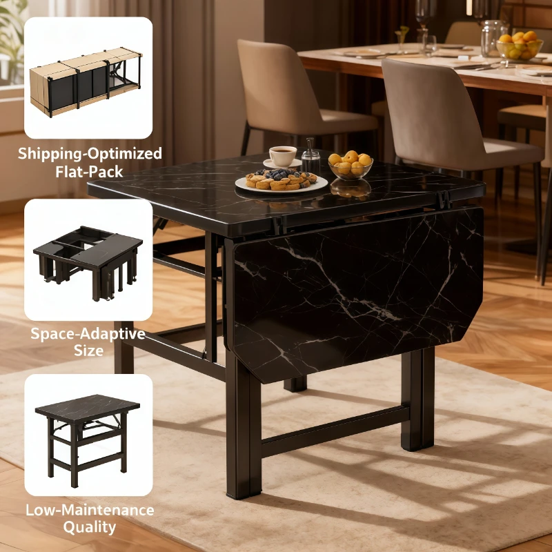 

Portable Folding Dining Table Square Foldable Table Outdoor Market Camping Small Apartment Kitchen Table Home Furniture Rental