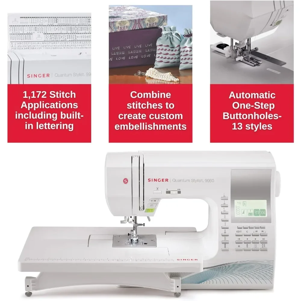 

9960 Sewing & Quilting Machine With Accessory Kit, Extension Table - 1,172 Stitch Applications & Electronic Auto Pilot Mode