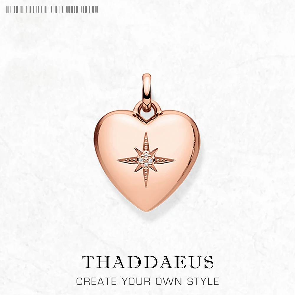 

Heart Locket with Star Pendant New Fine Jewelry Europe Accessories 925 Sterling Silver Romantic Gift For Women