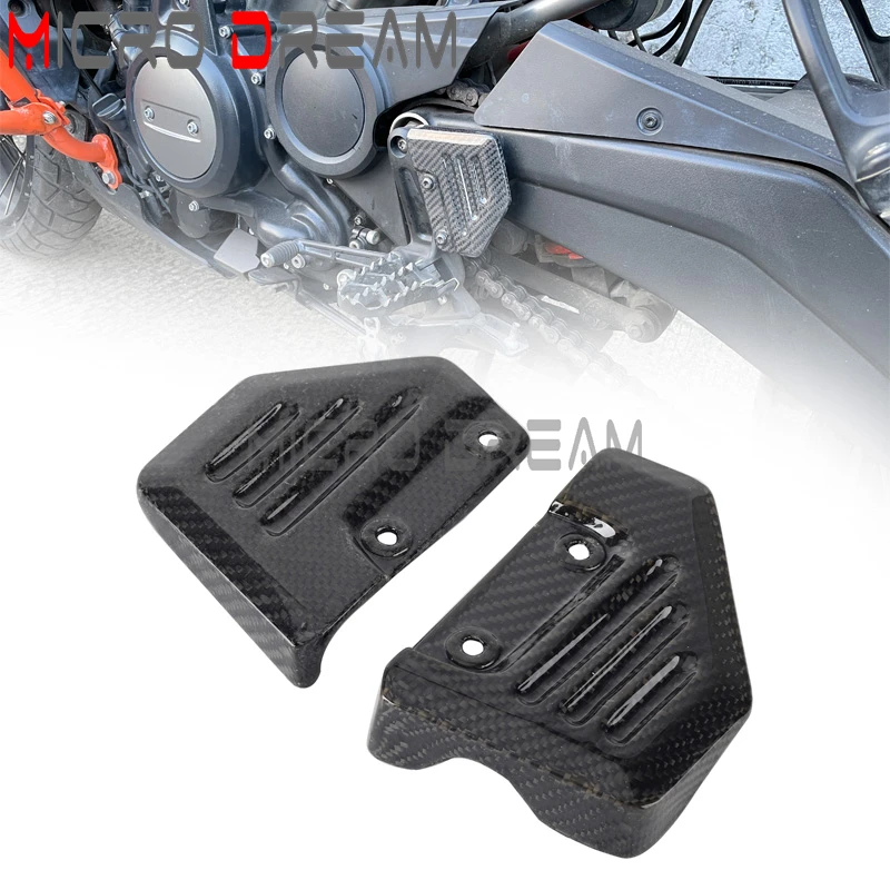 Motorcycle Engine Side Carbon Fiber Heel Guard Protector Left and Right For Harley Pan America 1250 Special RA1250S RA1250 21-24