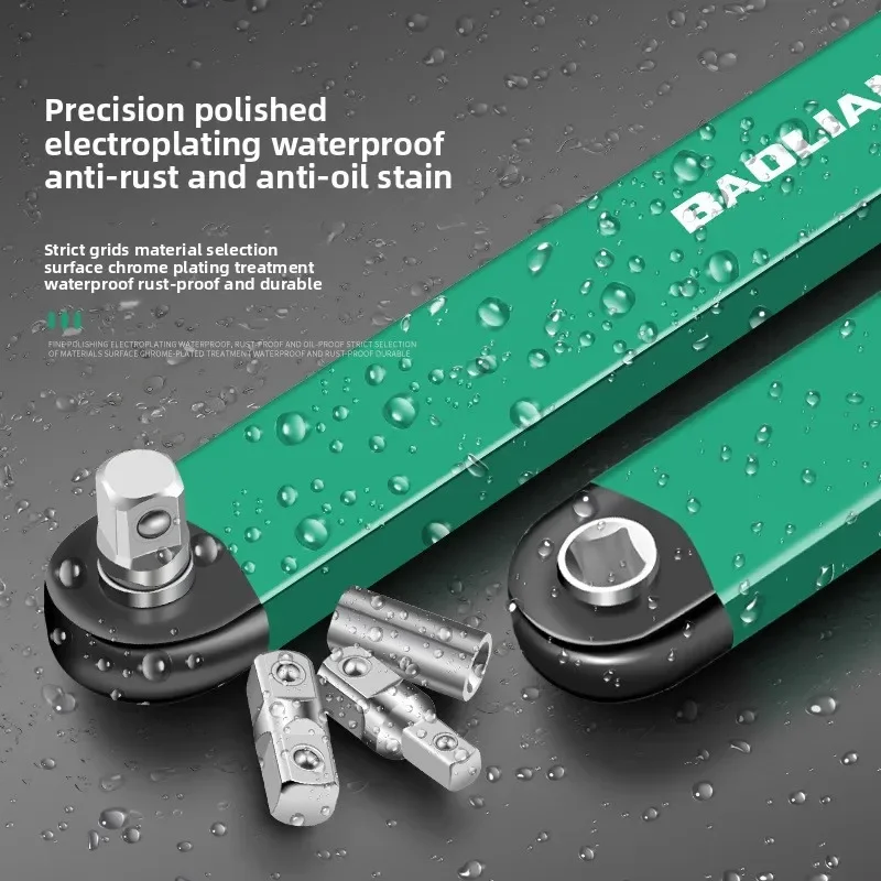 BaoLian Chiave di prolunga offset a doppia testa Strumento multifunzionale con adattatori di azionamento 1/2 1/4 3/8 universali per spazi stretti