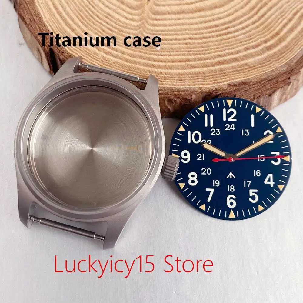 Titanium/Stainless Steel 39MM Pilot Watch Case 33.5mm Watch Dial Hands for NH35 NH36 ETA2824 PT5000 VH31 Sapphire Watch Parts