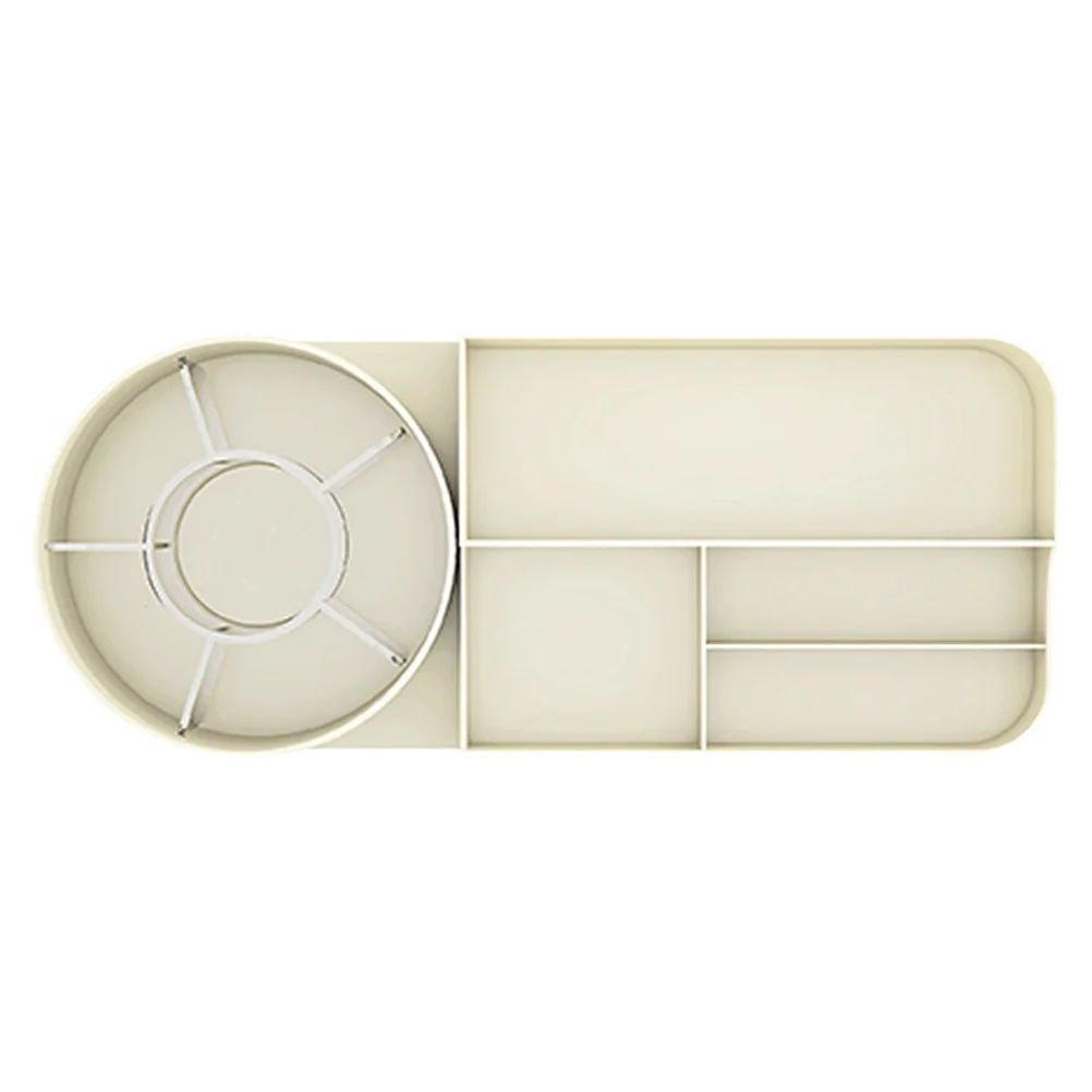 

Storage Box Rotating Desktop Organizer For Makeup Skincare Products Lipstick Brush Holder Compartment Case