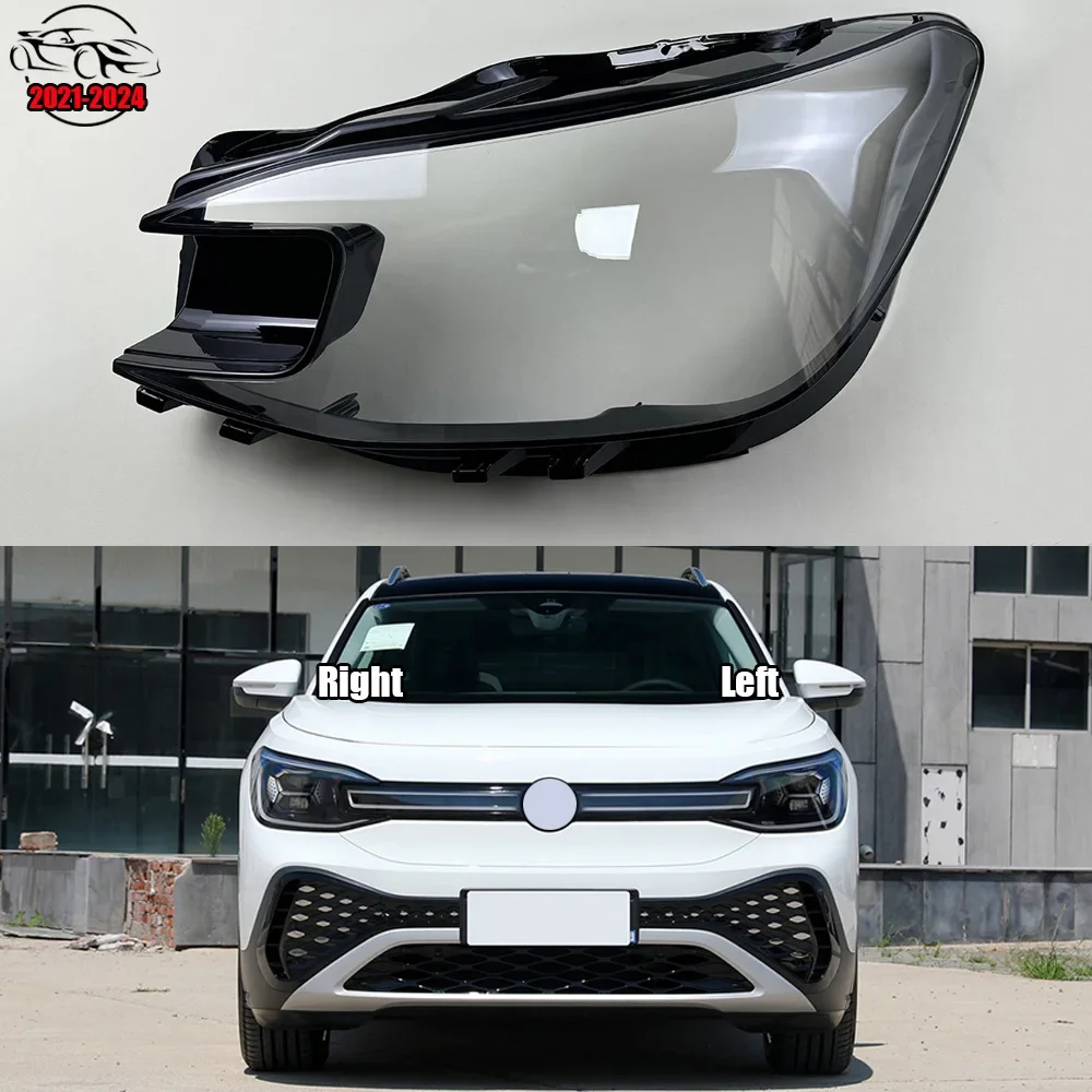 For Volkswagen VW ID6 CROZZ 2021-2024 Front Headlight Cover Transparent Shade Lampshade Headlamp Shell Lens Plexiglass