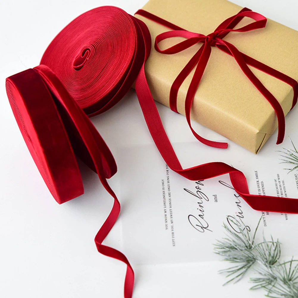 عيد الميلاد المخملية الشريط القوس اليدوية القوس ديكور الشعر يتدفقون حزام ديكور ل باقة حزمة الخياطة الملابس #3