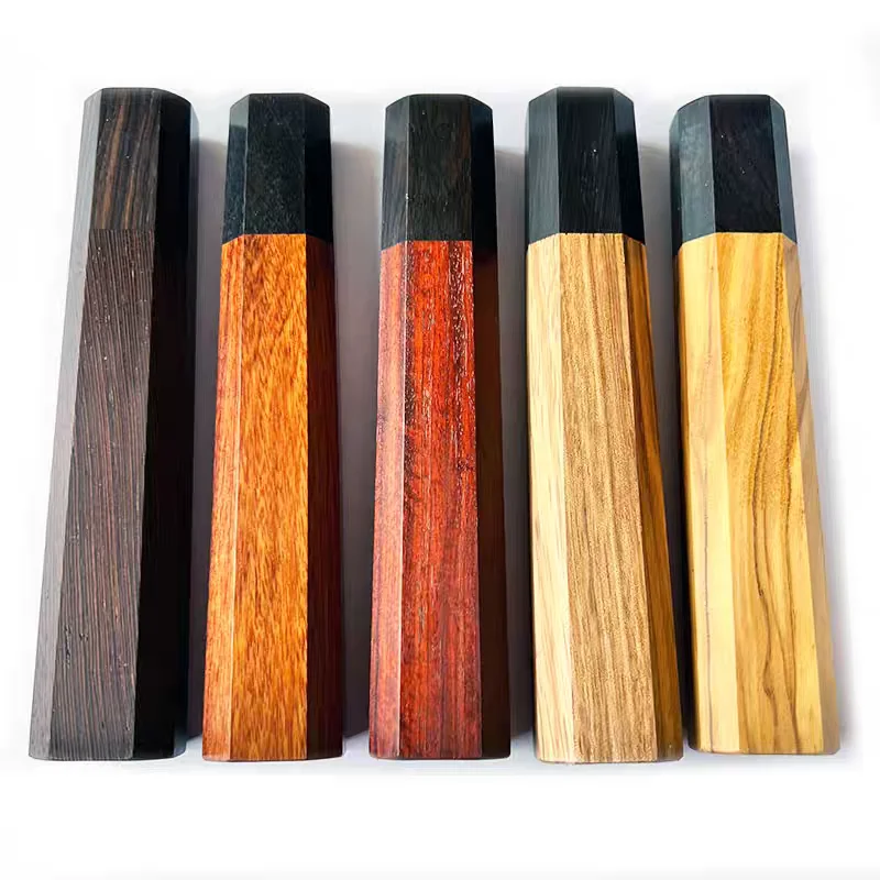 1 Piece Japanese Classic Octagonal for DIY Semi-finished Handmade Damascus Steel Wood Material Kitchen Knife Handle