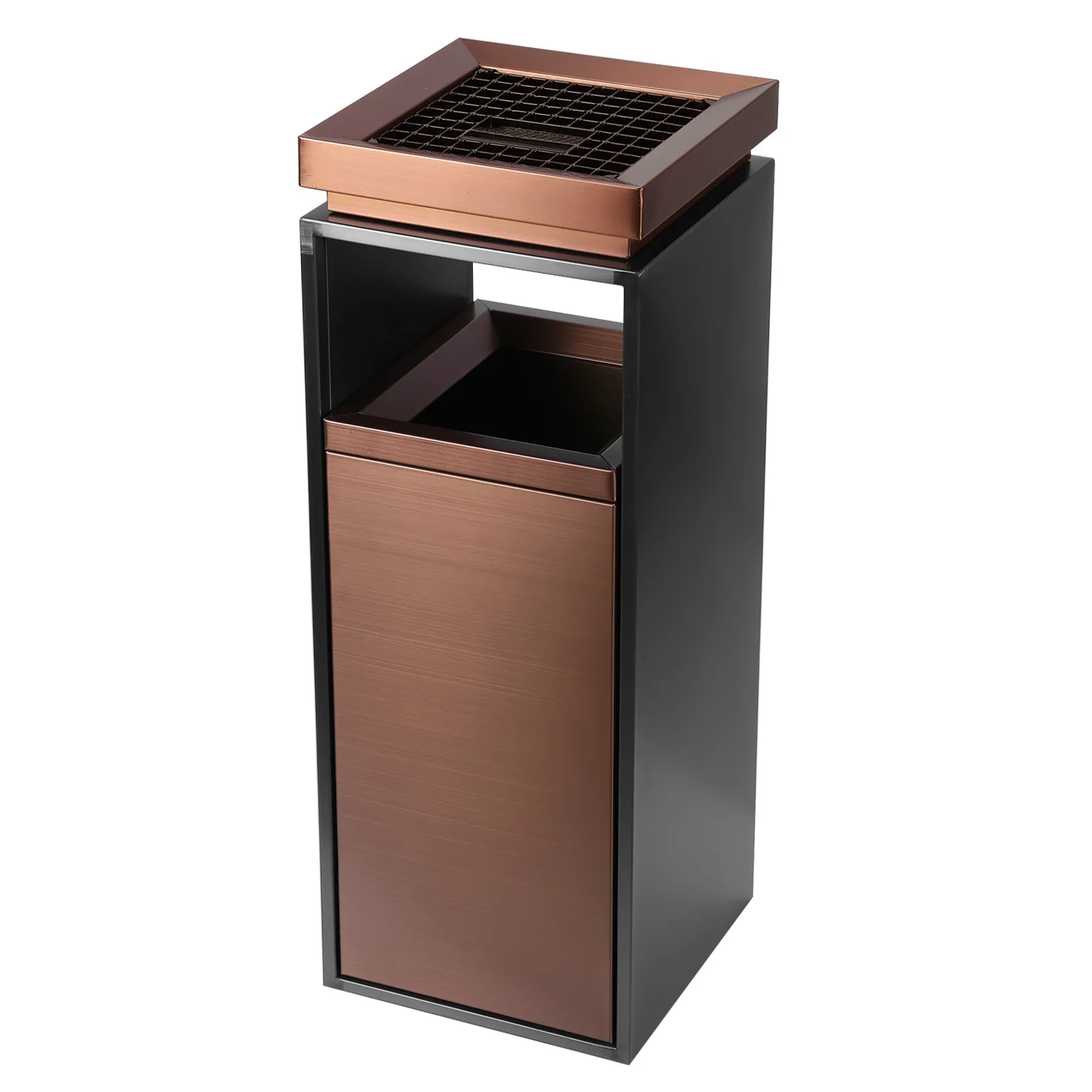 

Stainless Steel Trash Can with Ashtray/Lid with Removable Inner Bucket 29.53x11.02x11.02in for Office Hotel Lobby Patio