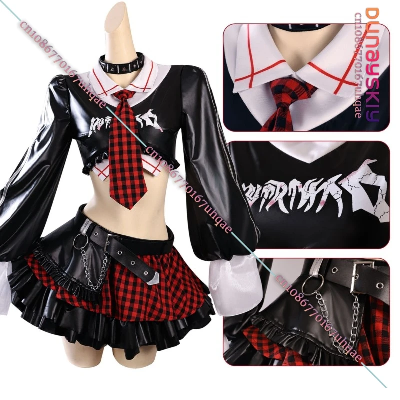 {SAIKOU}Anime Asuka Cosplay Gothic Punk Costume Women Y2K Girl Tutu Skirts Wig Full Set Accessory Halloween Disguise Lolita