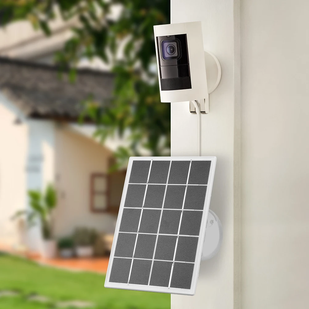 10W Solar Panel Charger Waterproof with 360° Adjustable Wall Mount & 9.8ft Cable for Ring Stick Up Cam and Spotlight Cam