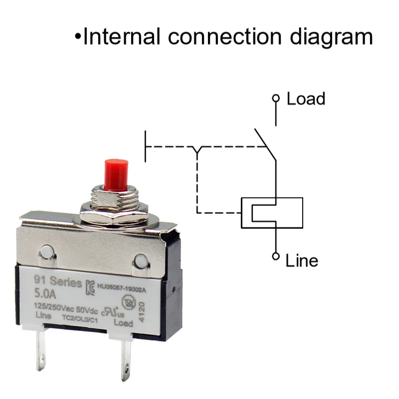 100% Kuoyuh of 91 series 2.0A Miniature Circuit breaker with Overload protector switch for Motors Battery chargers