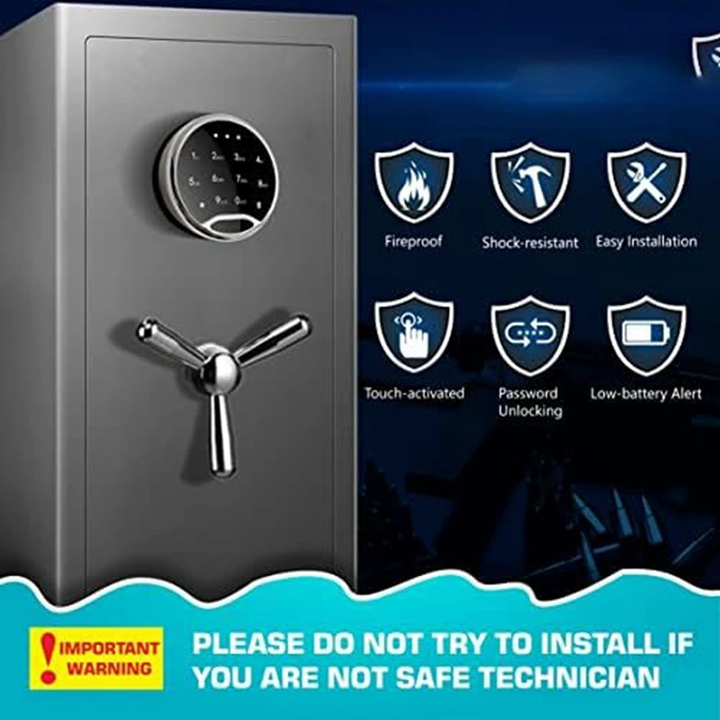 Safe Lock Replacement Kit Set Touch Pad/Keypad With Solenoid Lock 2 Override Keys