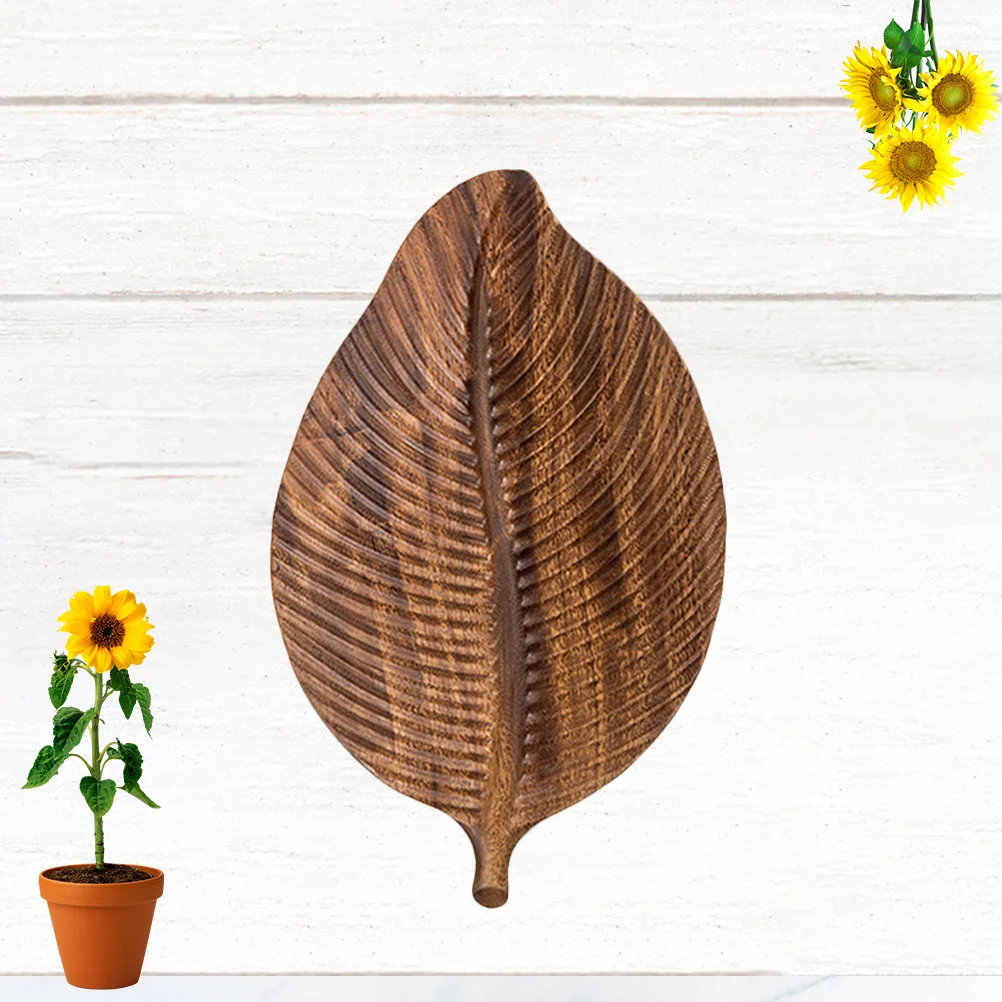 Creative Leaf Shaped Snack Food Plate Household Snack Dish Thicken Dried Fruit Severing Tray for Home Restaurant (295x18cm)