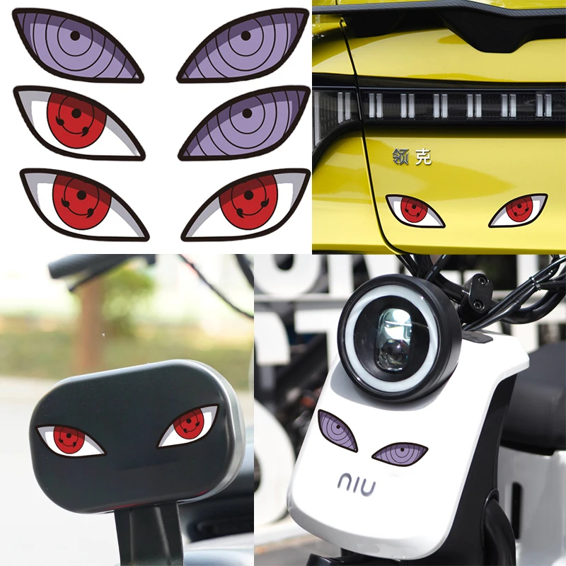 Naruto Uzumaki Writes Wheel Eye Electric Car Stickers Anime Body Door Decoration Stickers Mask Scratch Stickers Accessories Gift