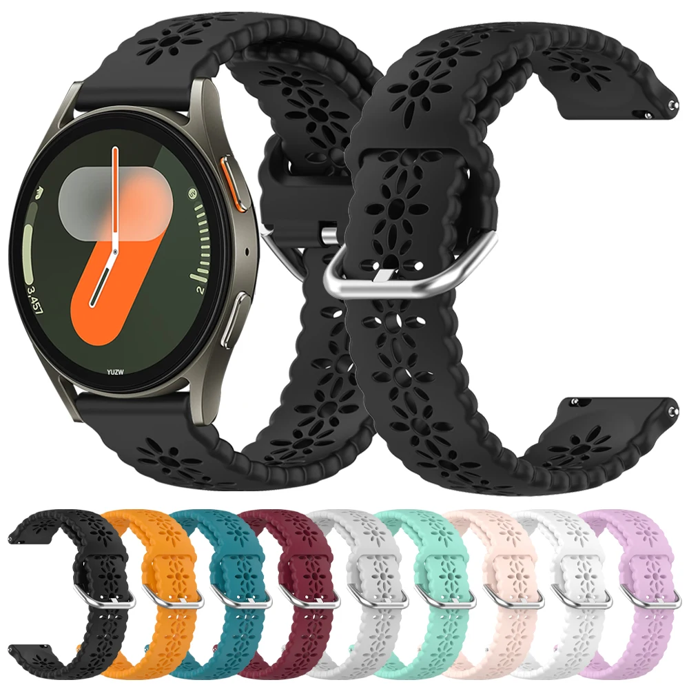 20mm 22mm hole Silicone Band for Samsung Galaxy Watch 7 6 5 4 for Huawei GT5 4 3 GT2 pro bracelet for Garmin Vivoactive 6 strap