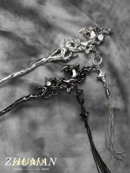 2024 New Dark Moon Bone Orchid Fringe Hairpin New Chinese Style Women's Jewelry Anniversary Gift