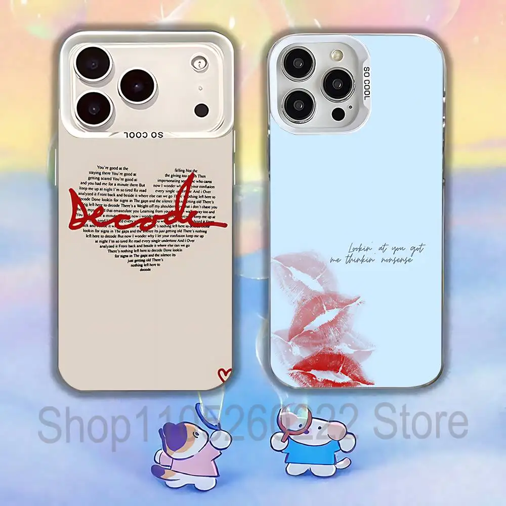 

S-sabrina Carpenter lyrics White Phone Case IMD Color Silver Shell For IPhone 17 16 15 14 13 12 11 Pro Max Plus