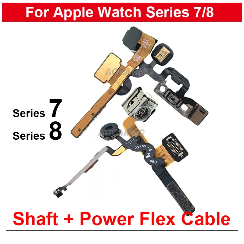 

Power On Off With Microphone Rotation Shaft Flex Cable Replacement Parts For Apple Watch Series 7 8 Series8 Series7 41mm 45mm