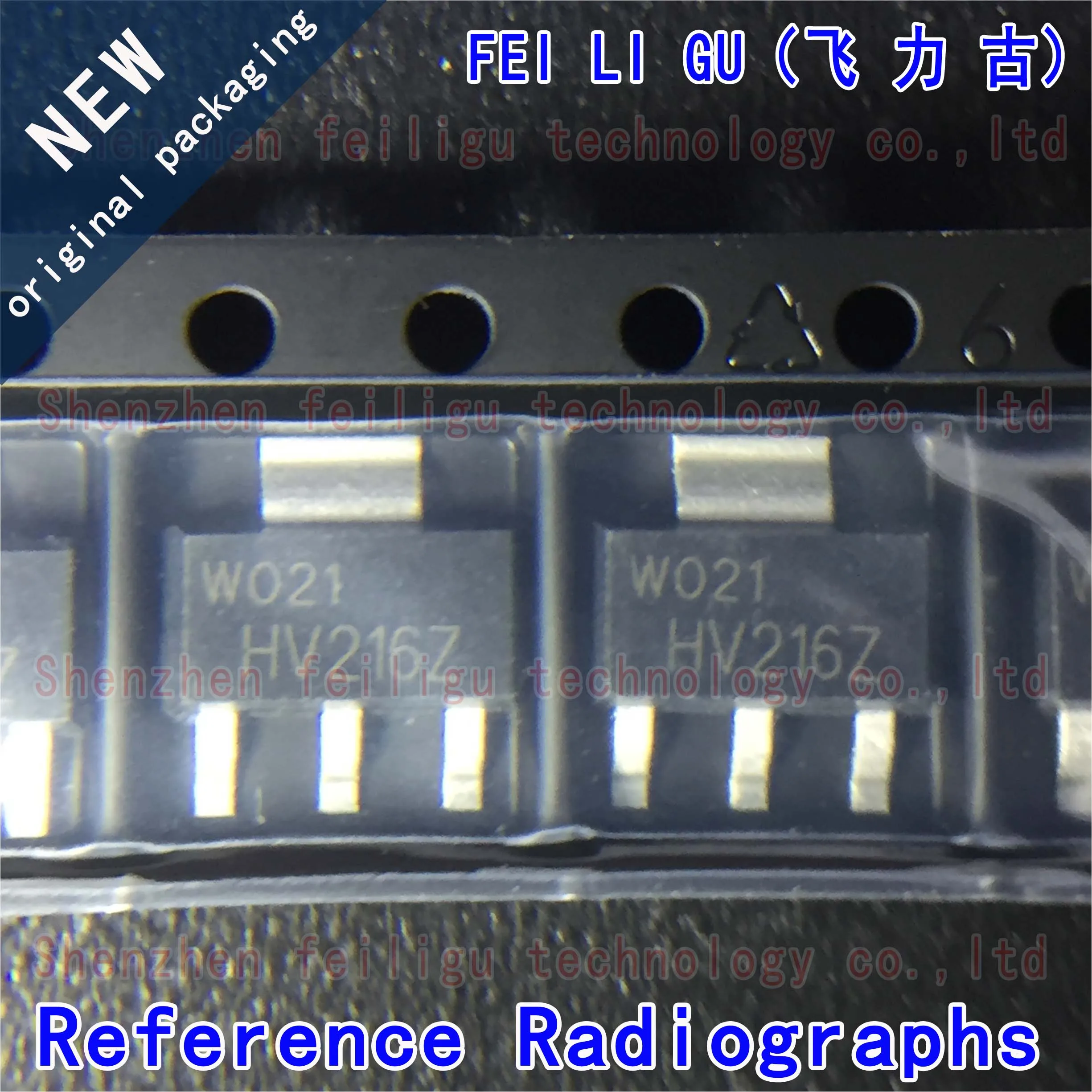 Pacote do transistor de NPN, PBHV2160ZX, PBHV2160Z, HV216Z, 100% novo, original, SOT223, 600V, 100mA, 650mW, 5-50 PCes