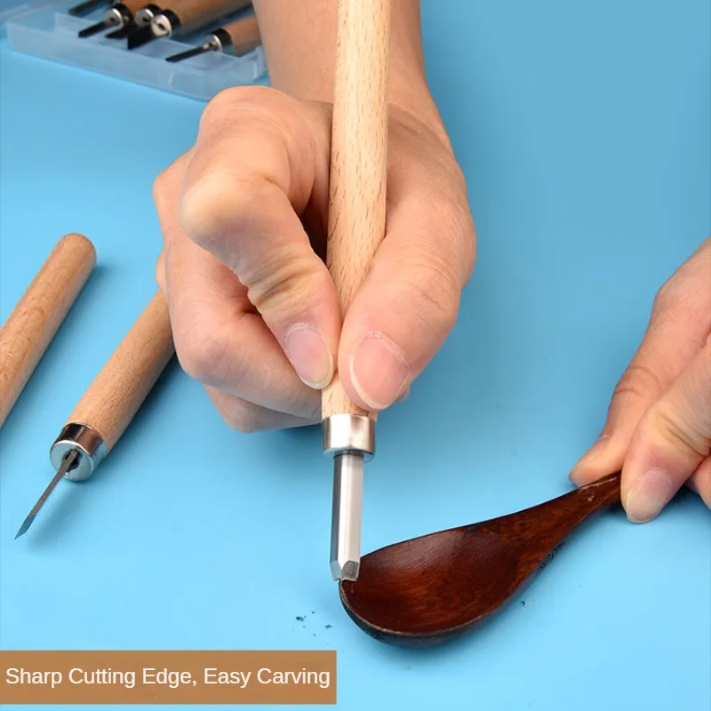 Imagem -02 - Wood Carving Cinzel Knife Hand Tool Grupo Escultura Detalhada Básica Carpinteiros Gouges Ferramentas para Carpintaria Perfuração de Xilogravura 312 Pcs