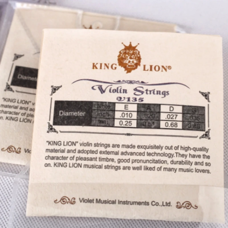 1 set 4/4 Violin Strings KING LION V135 german silver Alloy,violin Parts Accessories