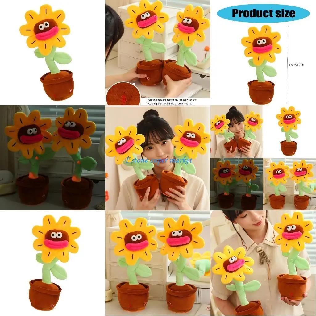 

090B Electric Singing Dancing Plush Flower Toy Children Christmas Gifts