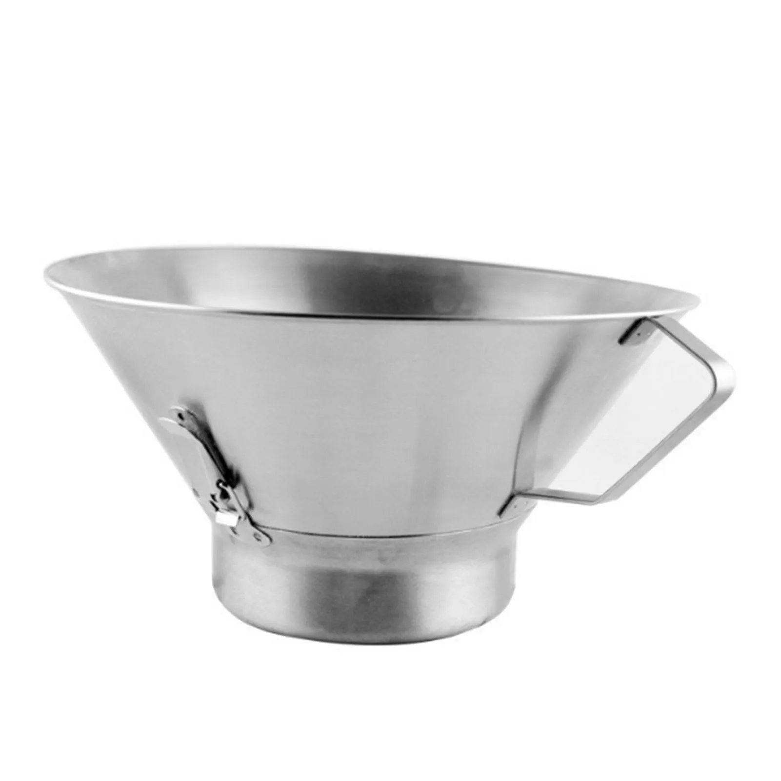 French Fries Oil Strainer 304 Stainless Steel Grease Funnel Food Draining Bowl with Oil Catcher for Home Kitchen Commercial