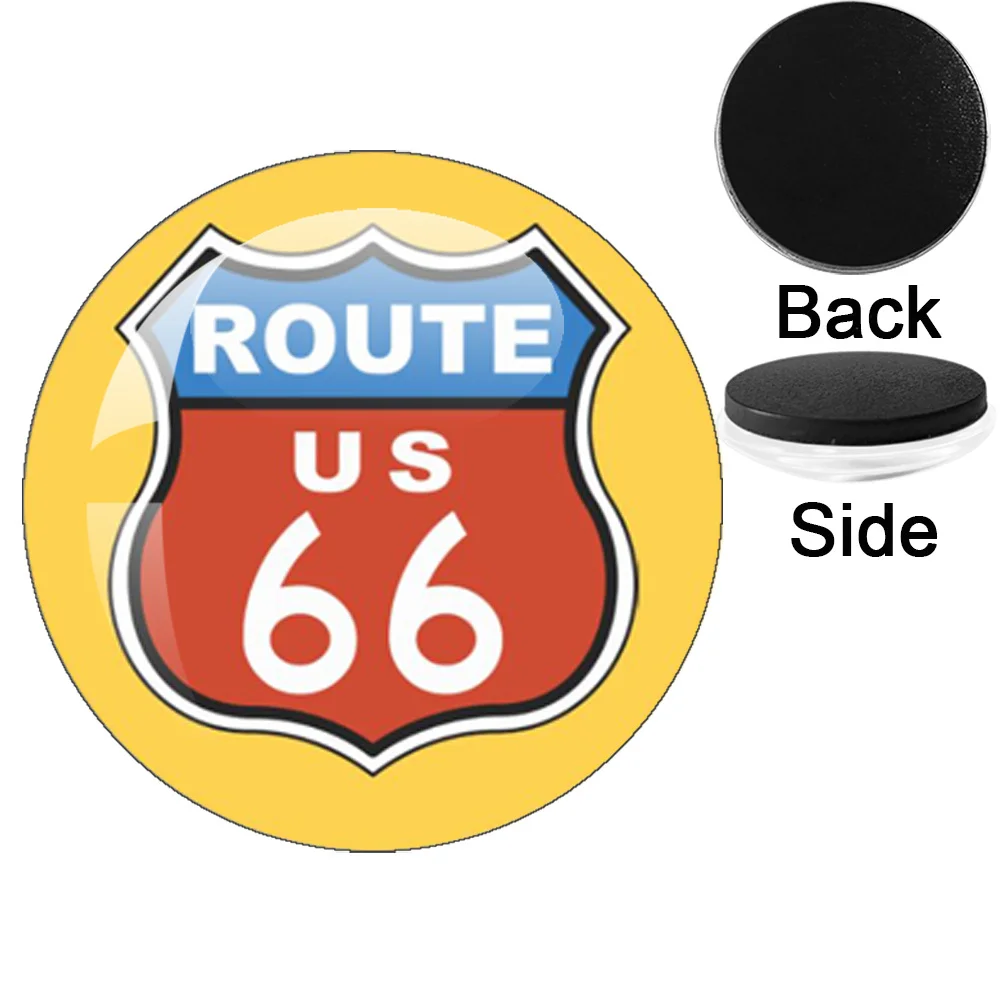 Route 66 Refrigerator Magnets Message Note Photo Gift Suitable For Kitchen, Office Whiteboards, Cabinets, And Dishwashers