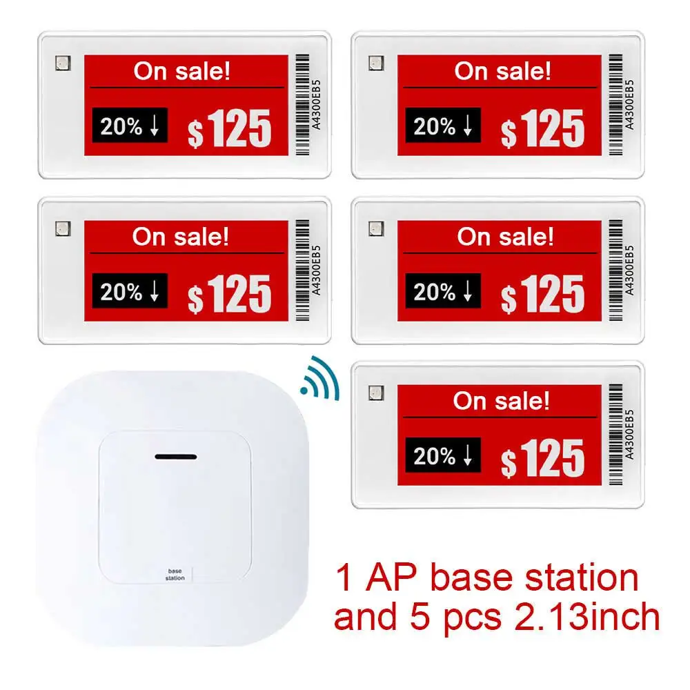 Epaper Electronic Price Tag Display Card Screen Supermarket Digital Shelf Labels AP Version Free Operate Software API Document