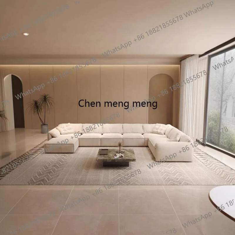 Minimalist elephant ear sofa fabric sofa small apartment living room high-end corner cream wabi sabi wind