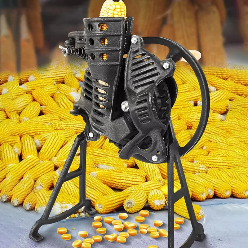 Hand-cranked Corn Threshing Machine Household Semi-automatic Corn Thresher Labor Saving Adjustable Gardening Tool Power Tools