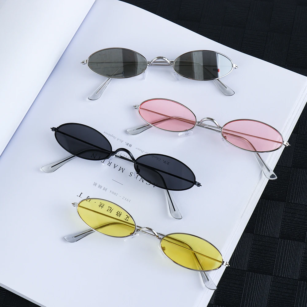 1PC Unisex Retro mała ramka owalne okulary przeciwsłoneczne UV400 Fashion Design okulary przeciwsłoneczne lato Vintage odcienie akcesoria do okularów