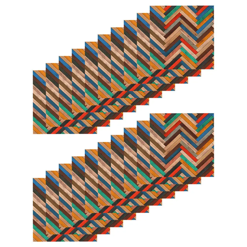 Wood Grain Tile Stickers 20Pcs Waterproof PVC Peel and Stick Removable Wall Decals for Kitchen Bathroom
