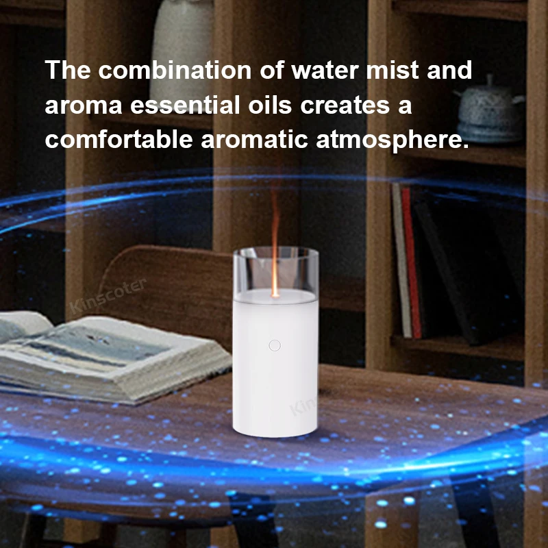 Wireless Aroma Diffuser Essential Oil Diffuser Humidifier Realistic Electric Candle Colourful Night Light Holiday Gift Lighting