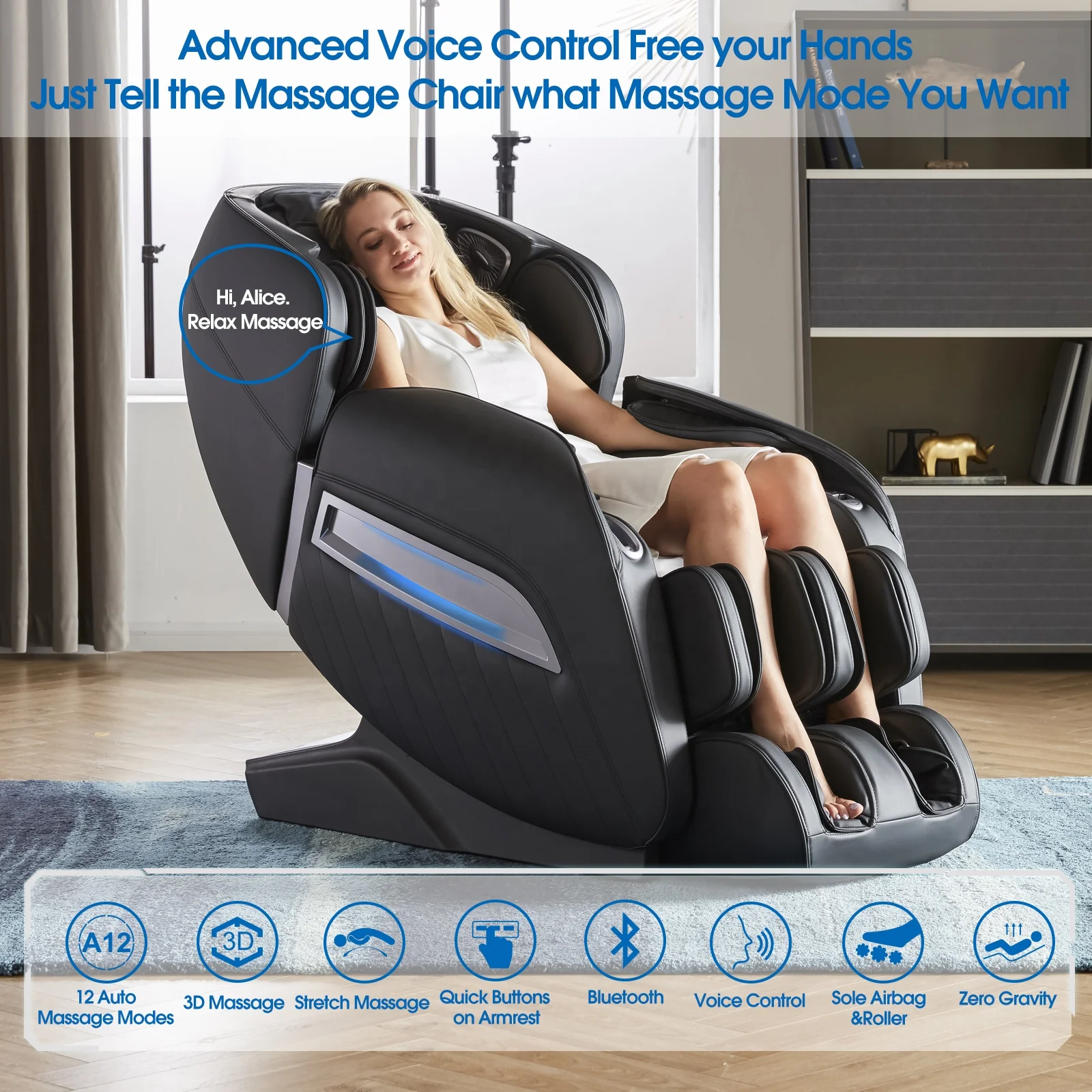 Popular Promotional Human Touch Zero Gravity Seating Massage Chair