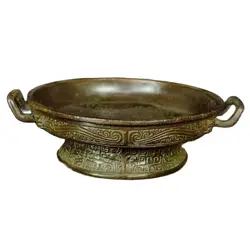 Bronze Ware Antique Collection Round Fruit Plate Dinner Plate Snacks Candy Plate Home Restaurant Retro Decorative Plate