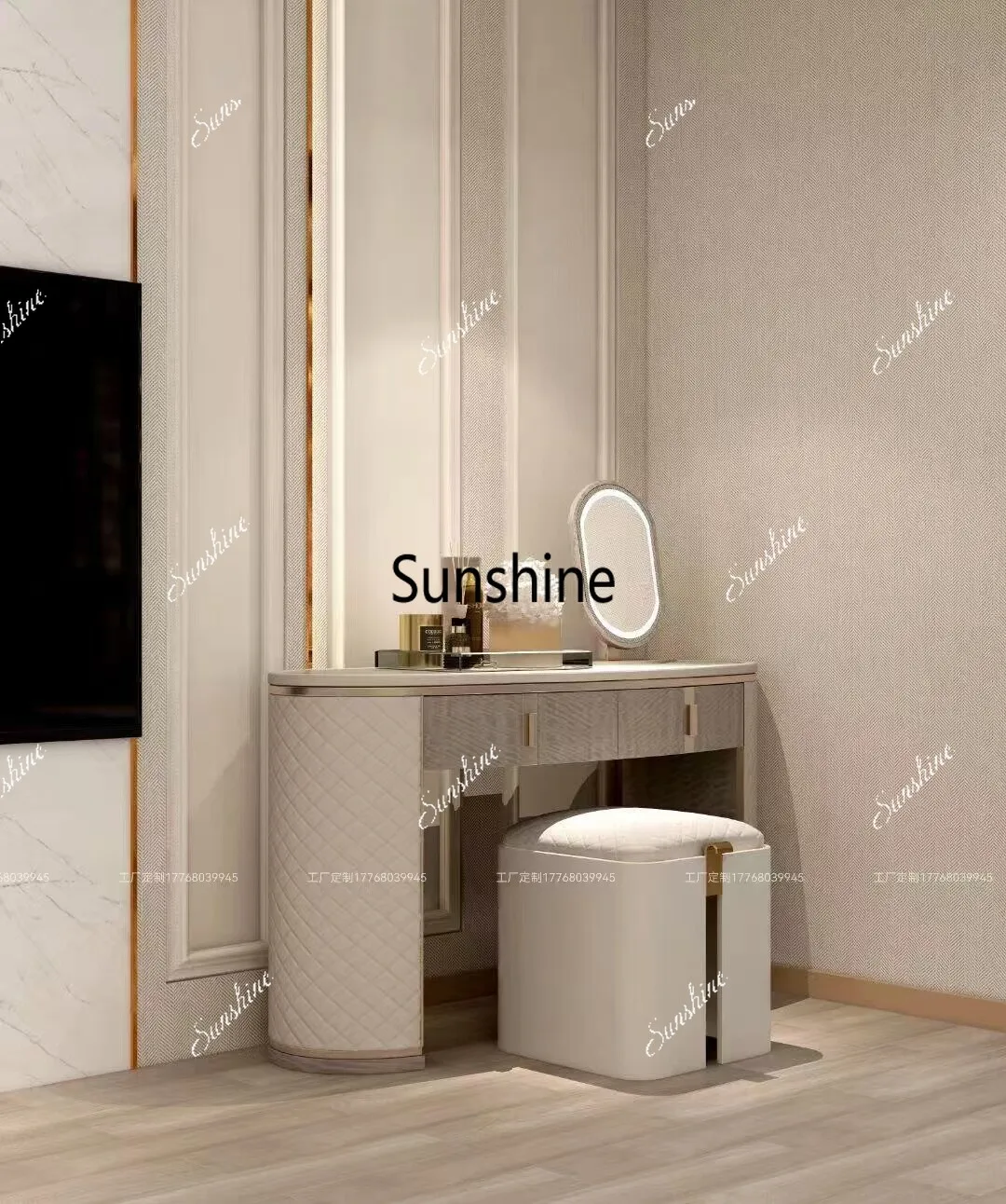 Italian solid wood dresser light luxury modern small apartment bedroom high-end minimalist