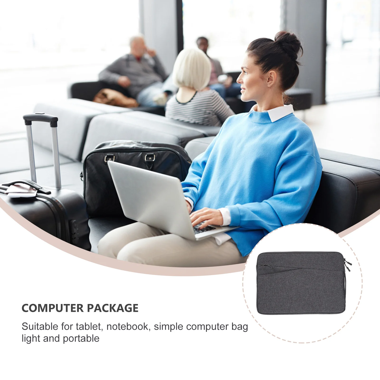 

Laptop Carrying Bag Lightweight Waterproof Sleeve for Tablet Notebook Bag Portable Storage Pouch for Work