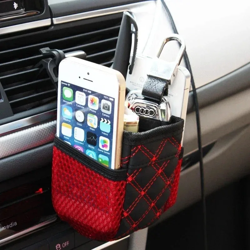 Mini Car Organizer Bag - High-Quality Storage Pouch, Phone Holder, Glove Box, Car Accessories