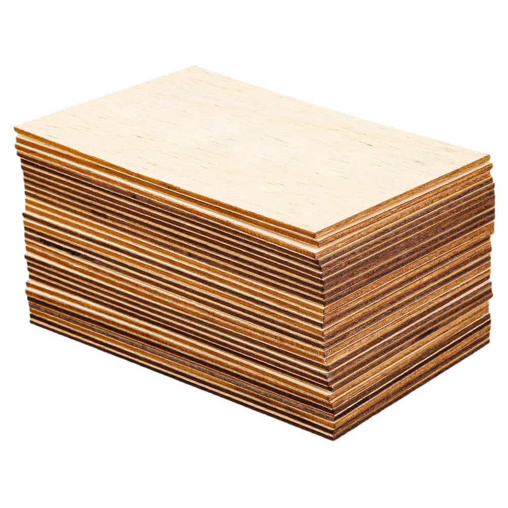 

60Pcs Rectangular Wood Blanks Unfinished Pieces for DIY Craft Projects Painting Drawing Decorative Wooden Boards for Home Art