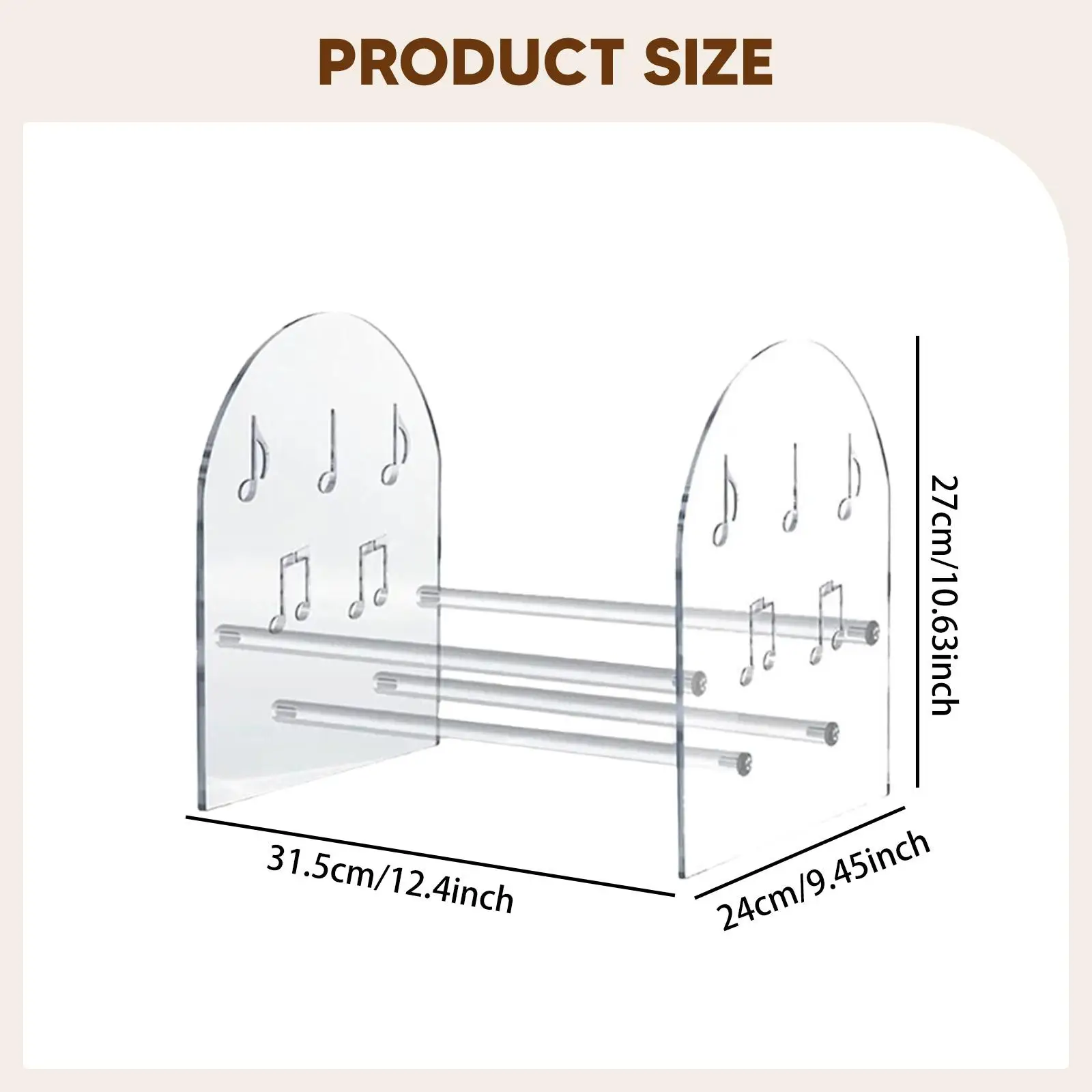 Tabletop Vinyl Record Organizer Acrylic LP Storage Rack Display Shelf for Books Magazines Files
