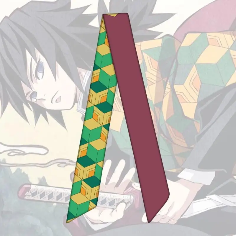 Cinta de Seda Demon Slayer Nezuko Shinobu, Pañuelo Largo, Accesorios de Moda Anime para el Cabello, Decoración de Bolsos, Regalo Periférico de Anime para Niñas