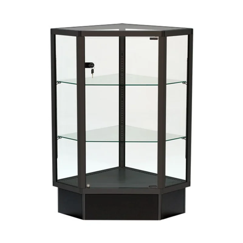 

custom.Customized Retail Shop Front Opening Corner Glass Display For Shopping Mall