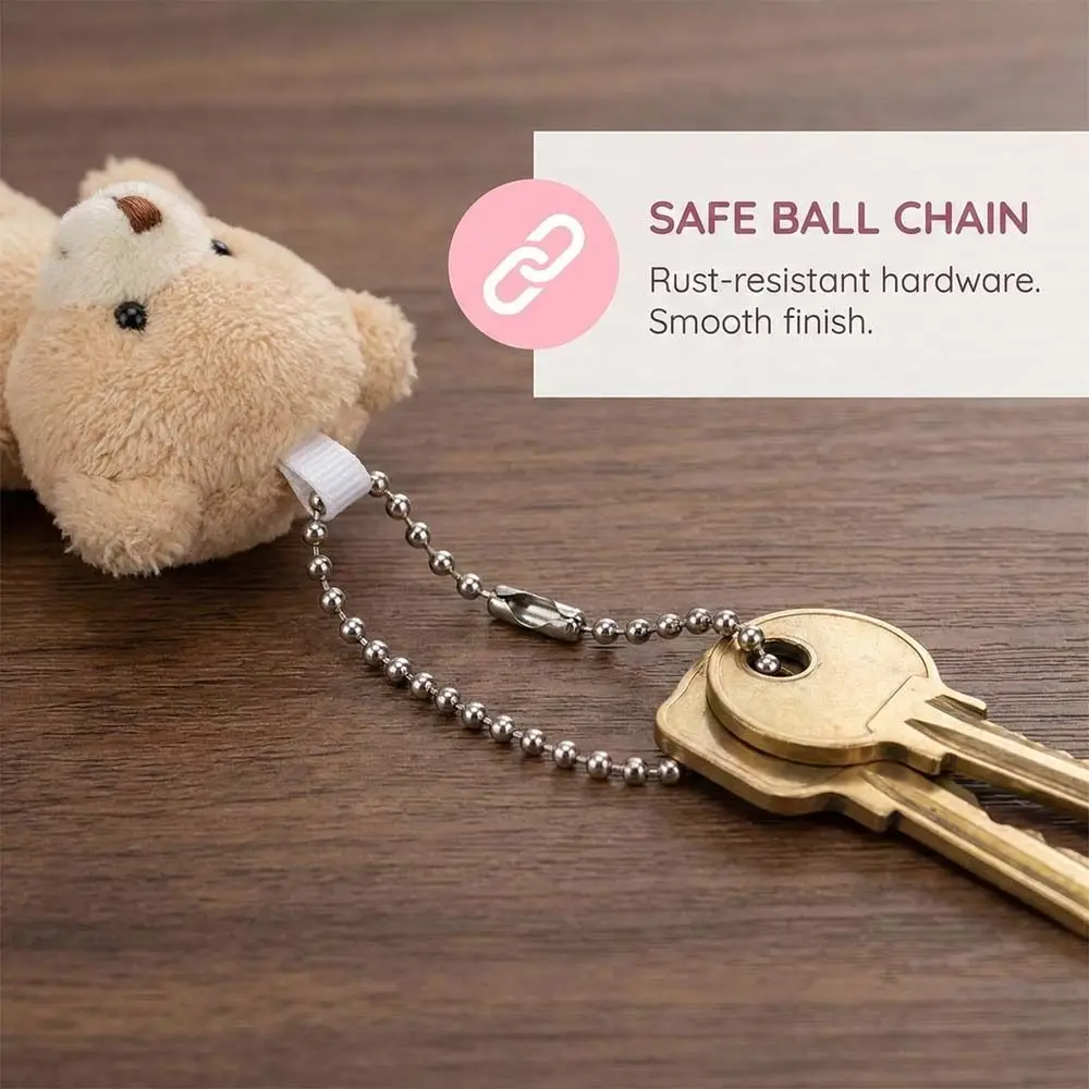 10Pcs Creative Cartoon Animal Little Bear Stuffed Cute White Bear Keychain 12.5cm Soft Bear Holiday Gift