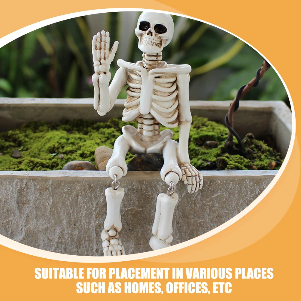 

1pcs Skull Figurine Resin Craft Halloween Decoration Home Office Garden Statue Halloween Figurine Ornament Durabl