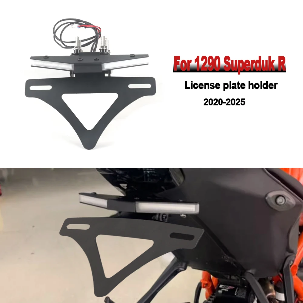 

New Motorcycle LED Light License plate holder Rear Short Tail Fender Elimination Tailstock Frame For 1290 Superduk R 2020-2025