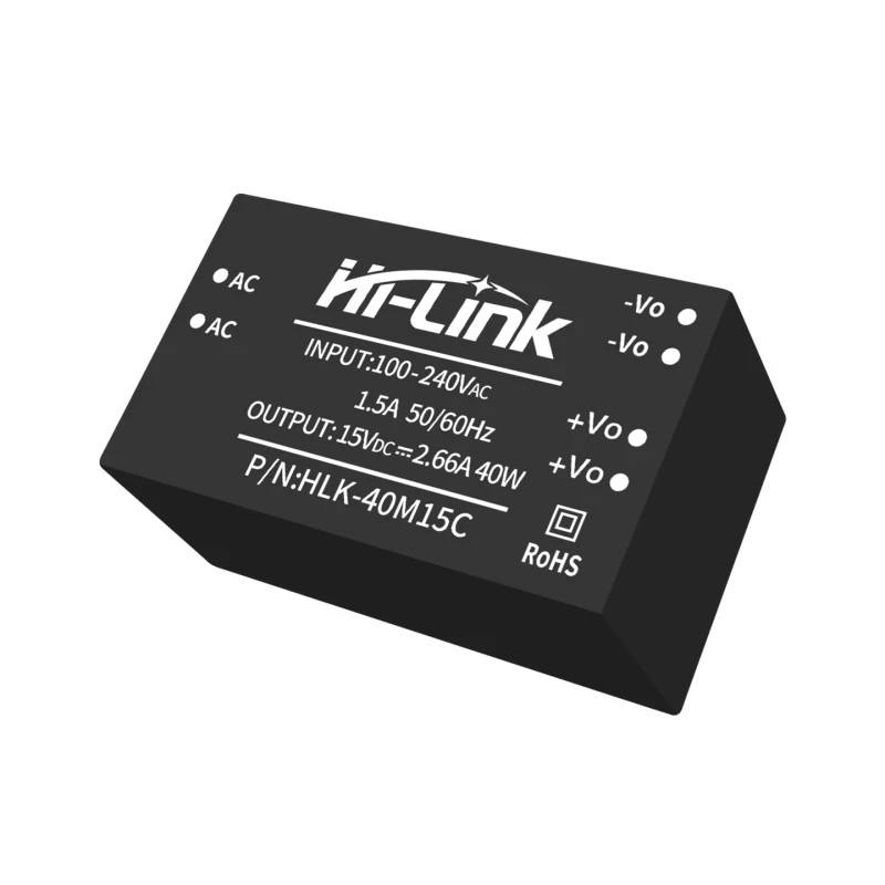 1pcs 9V/12V/15V/24V HLK-40M24 HLK-40M12 220V To 12V 24V 4.4A 3.3A 2.6A 1.6A 40W Series Isolation AC DC Power Supply Module